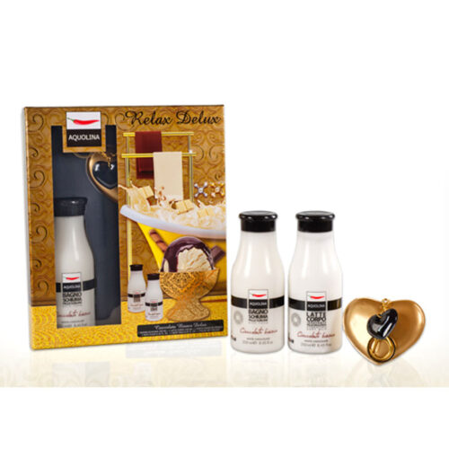 Set/confezione donna AQUOLINA RELAX DELUX bagno schiuma 250ml + latte corpo 250ml + porta chiavi