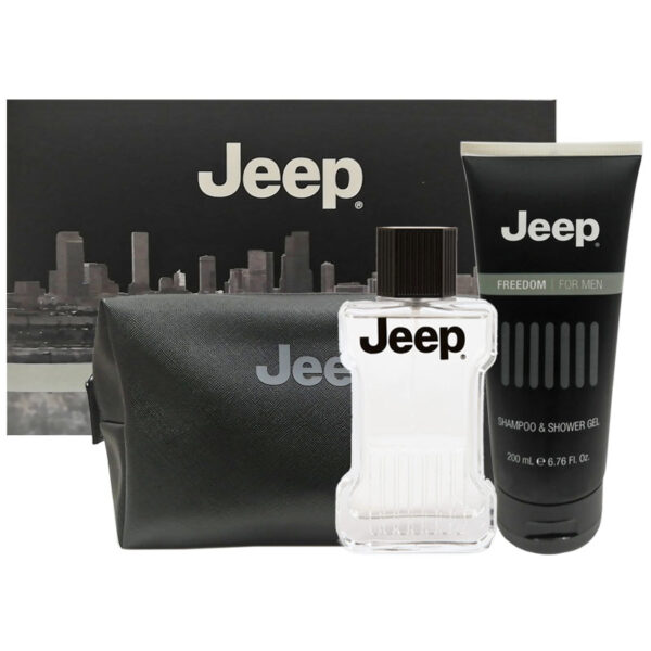 Cofanetto uomo JEEP FREEDOM edt 100ml + shampoo & shower gel 200ml + beauty case